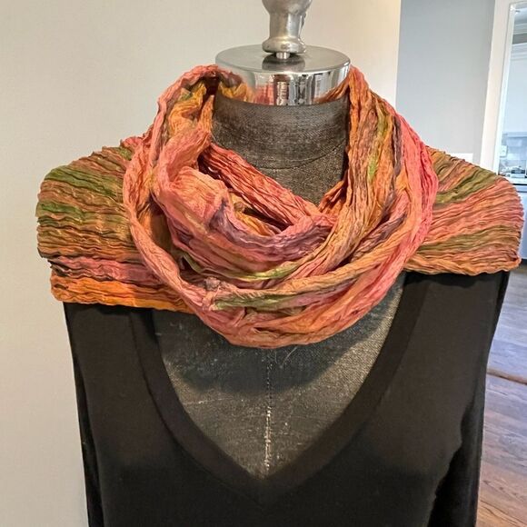 Red Dirt Road Hand Painted Silk Scarf - Picture 2 of 10